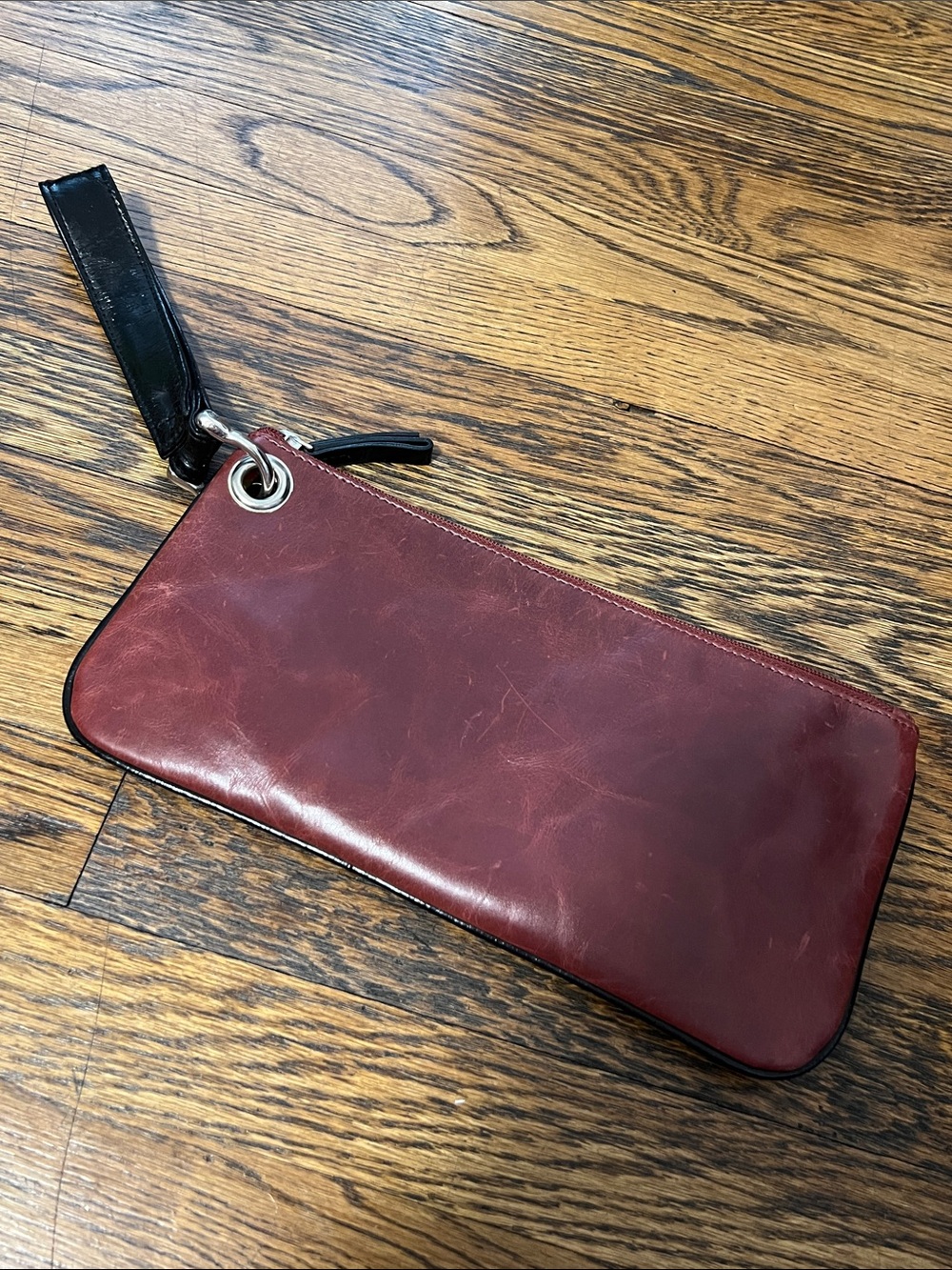 Leather wristlet / clutch